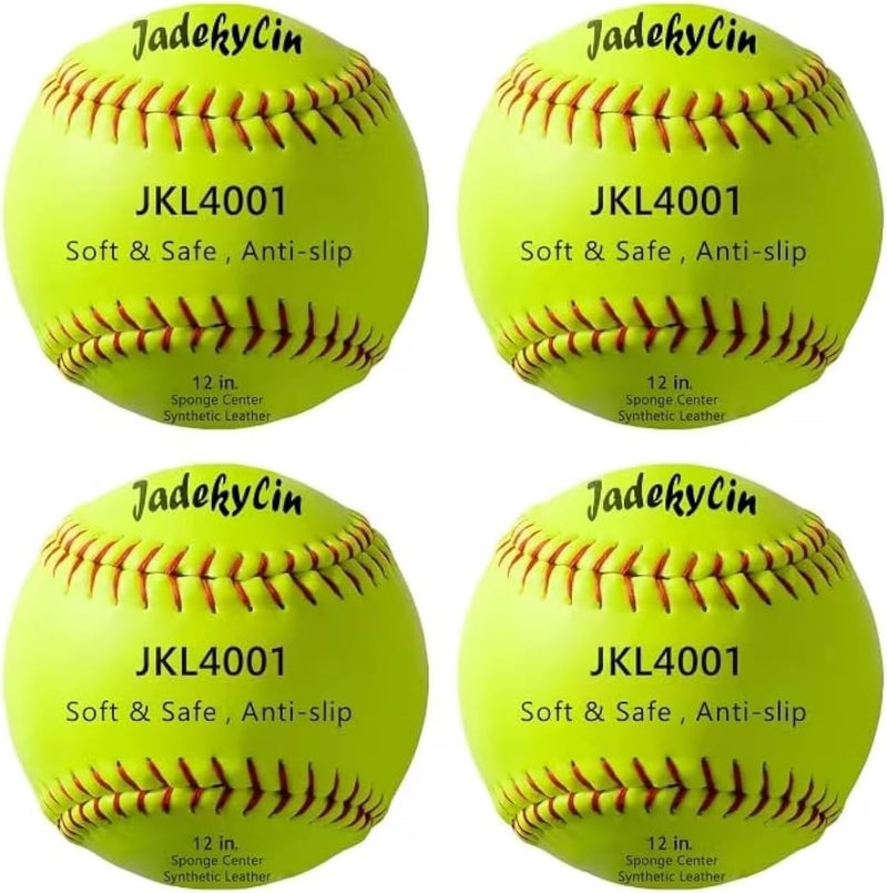 Jadekylin 11 & 12 Inch Soft Safety Softball - Ideal for Practice, Training & Recreational Use - Image 1